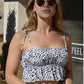 Leopard Spaghetti Crop Top