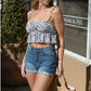 Leopard Spaghetti Crop Top
